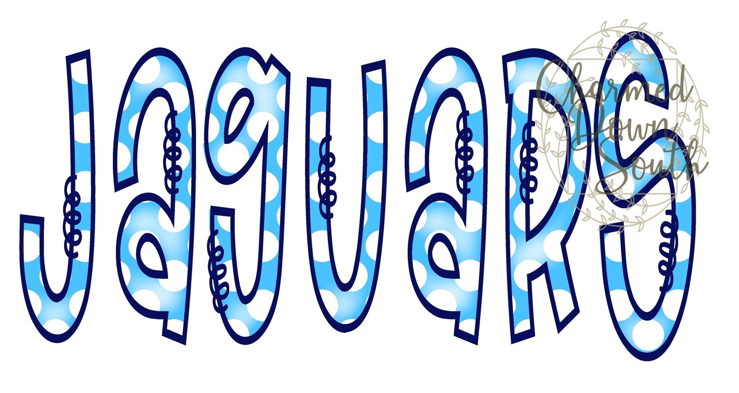 Doodle Mascot Jaguars Columbia Blue Navy Blue Digital Design