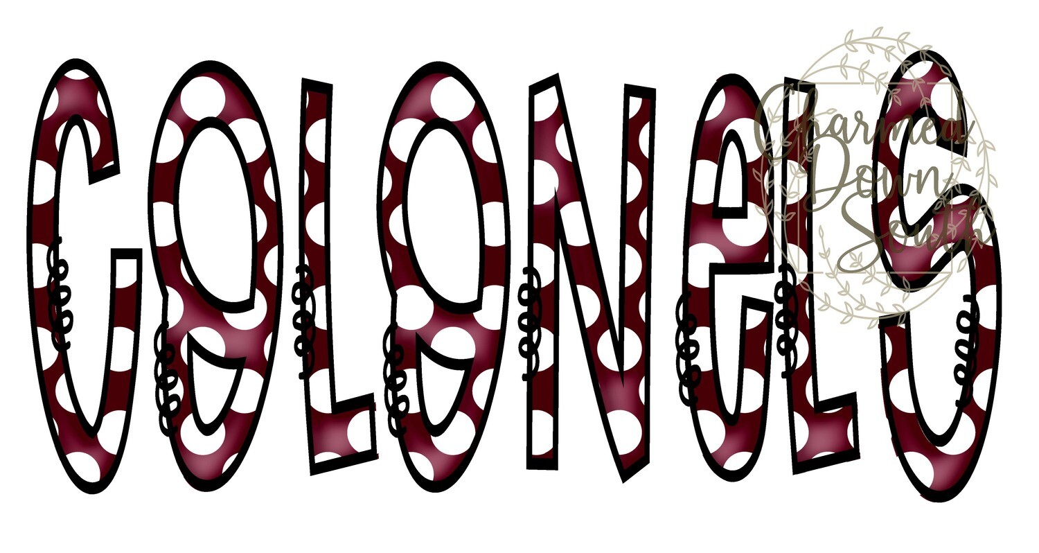 Doodle Mascot Colonels Maroon Black Digital Design