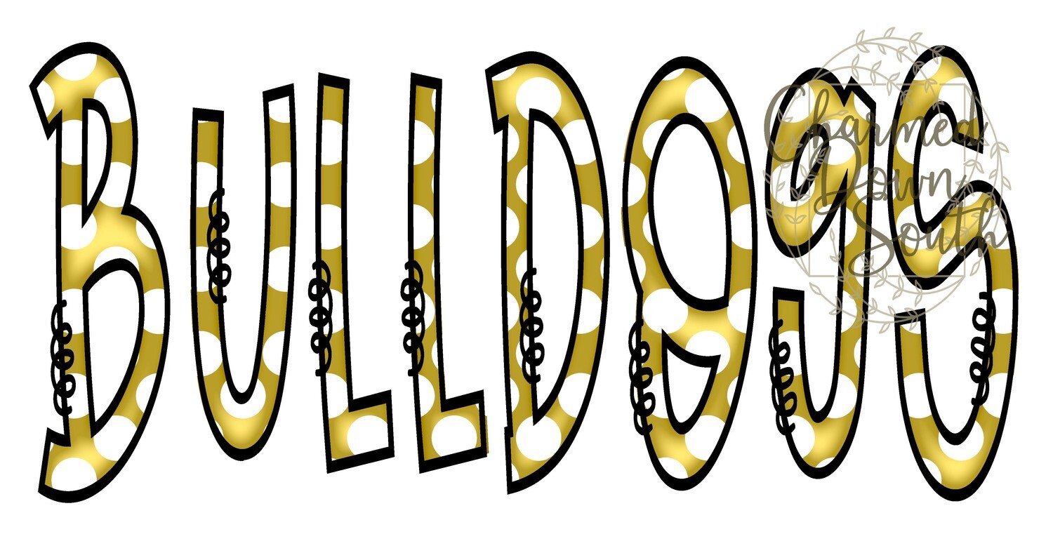 Doodle Mascot Bulldogs Vegas Gold Black Digital Design