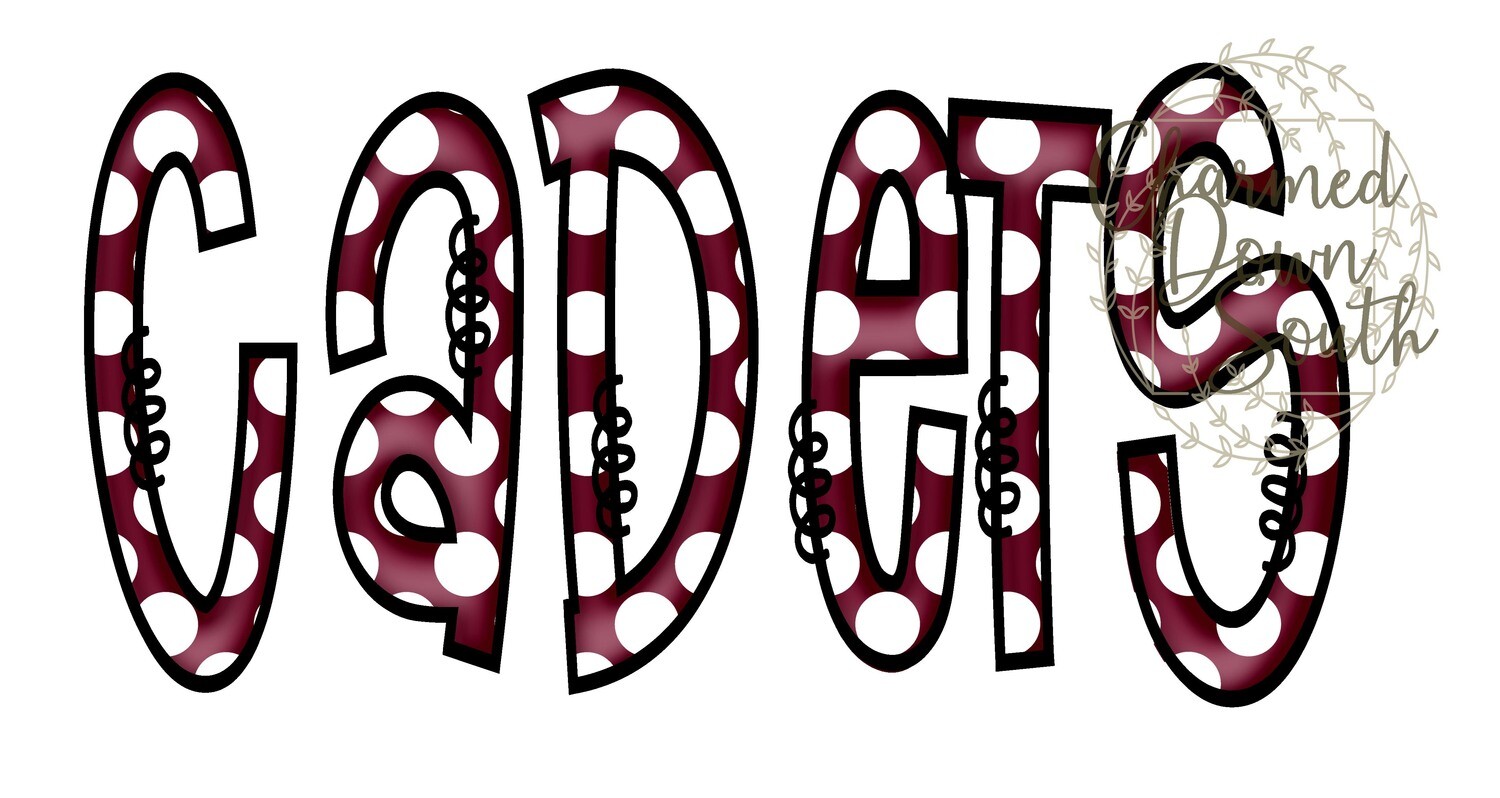 Doodle Mascot Cadets Maroon Black Digital Design