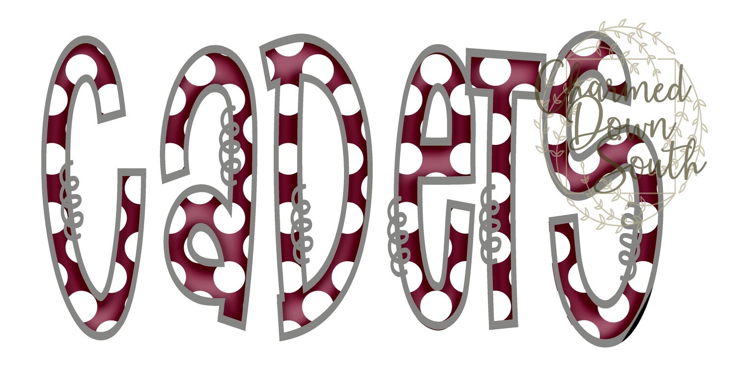Doodle Mascot Cadets Maroon Grey Digital Design