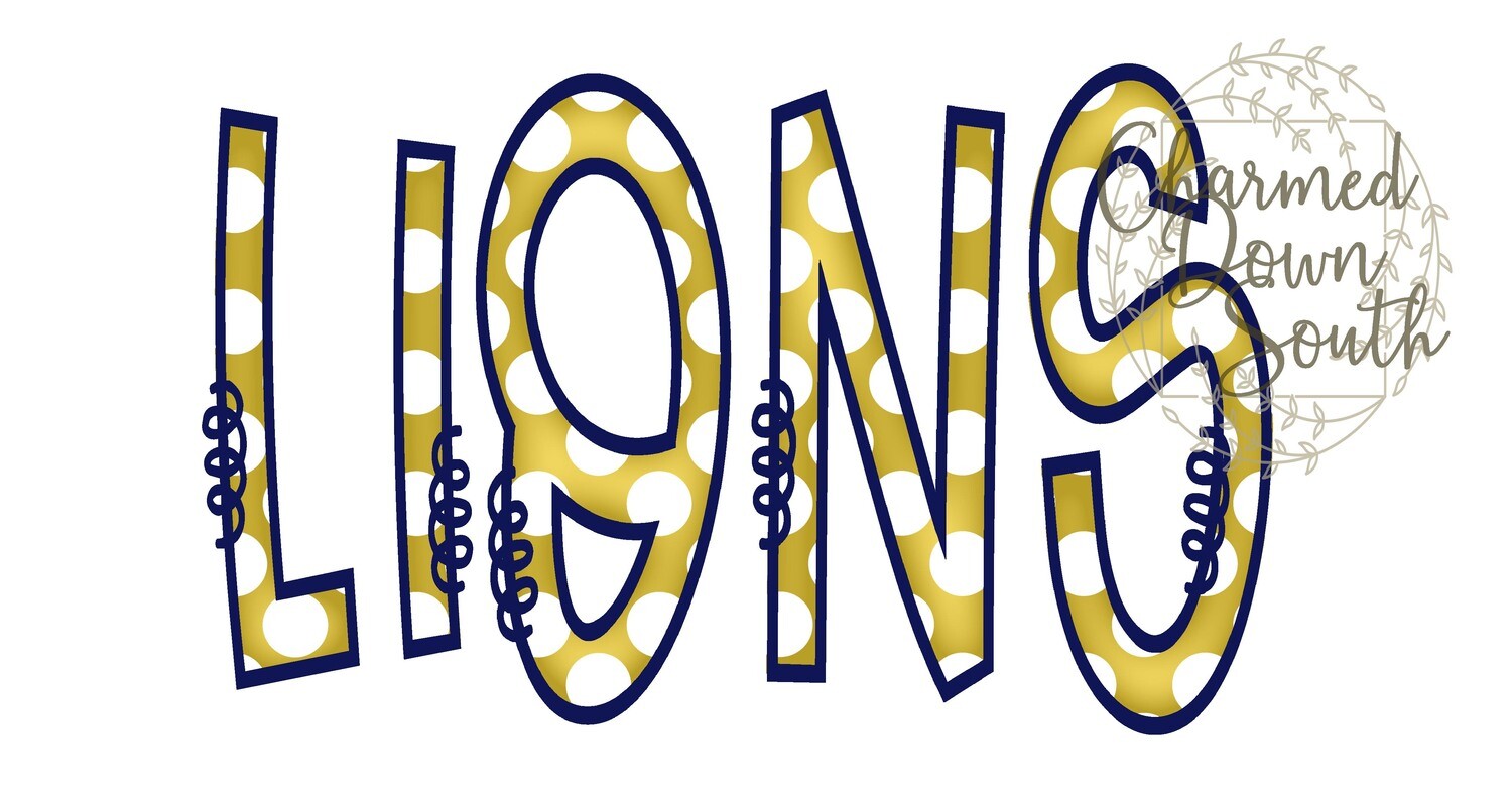 Doodle Mascot Lions Vegas Gold Navy Blue Digital Design