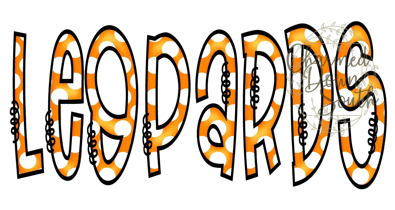 Doodle Mascot Leopards Orange Black Digital Design