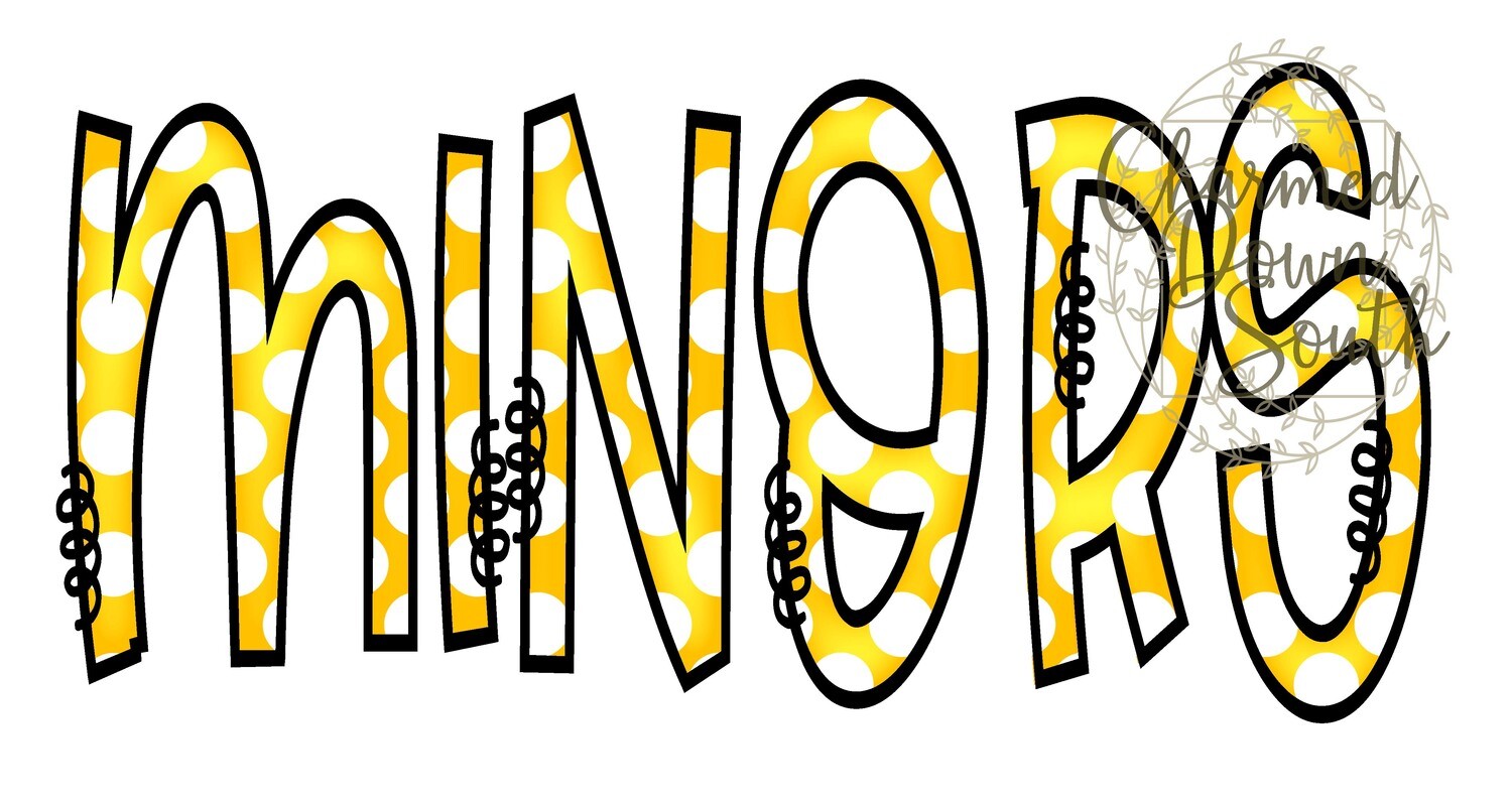 Doodle Mascot Minors Athletic Gold Black Digital Design