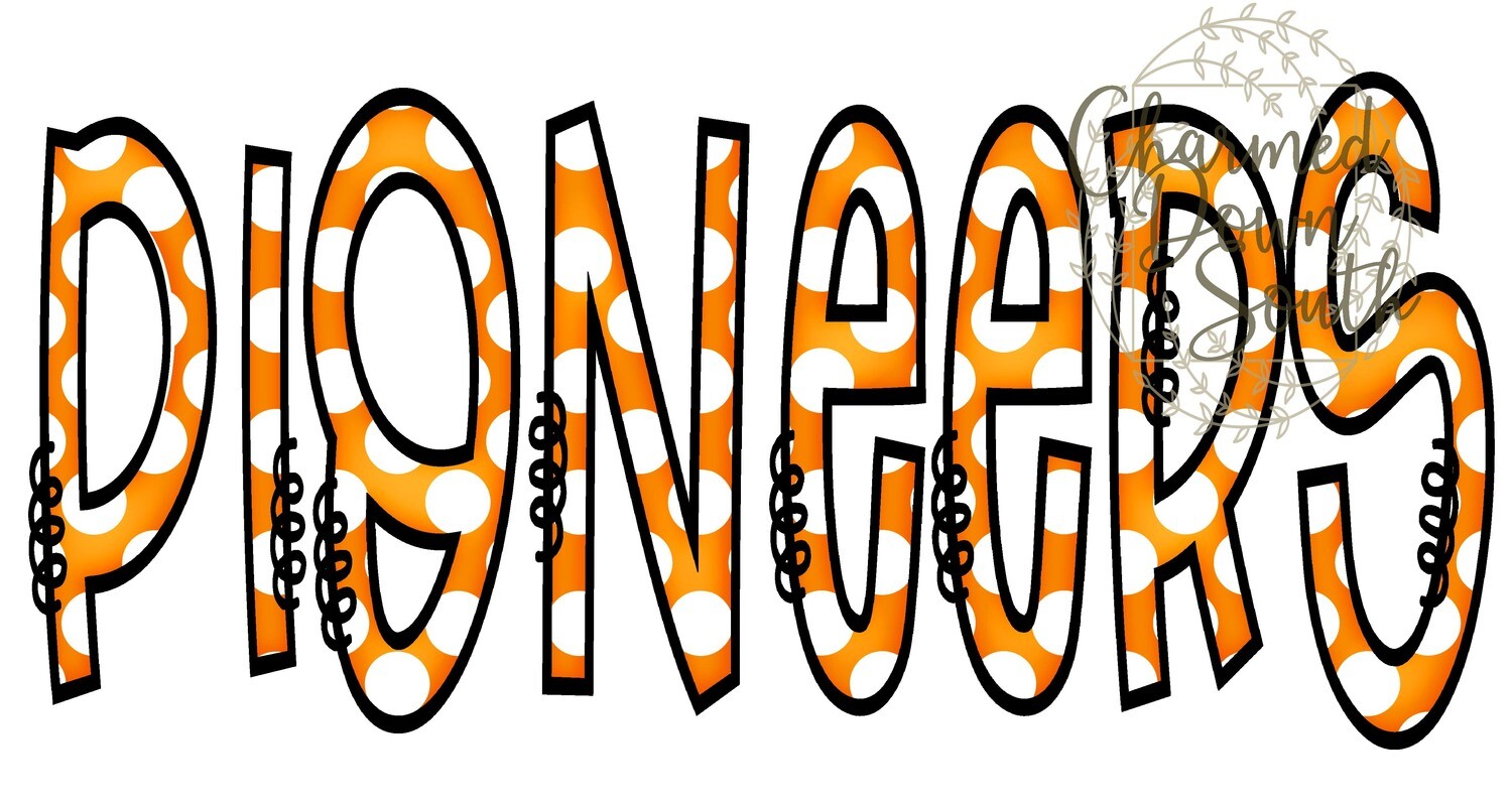 Doodle Mascot Pioneers Orange Black Digital Design