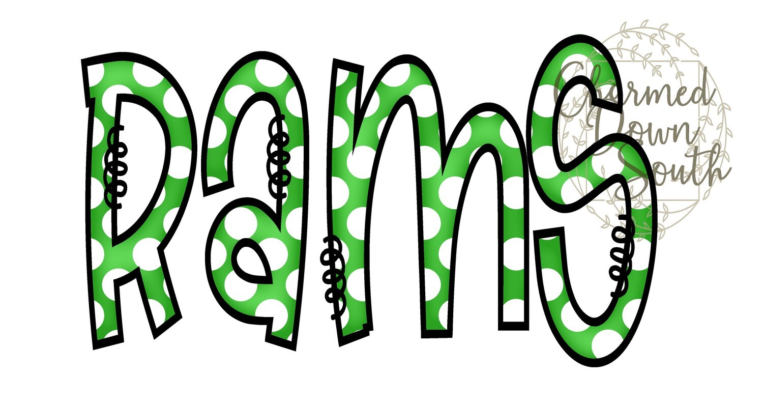 Doodle Mascot Rams Kelly Green Black Digital Design