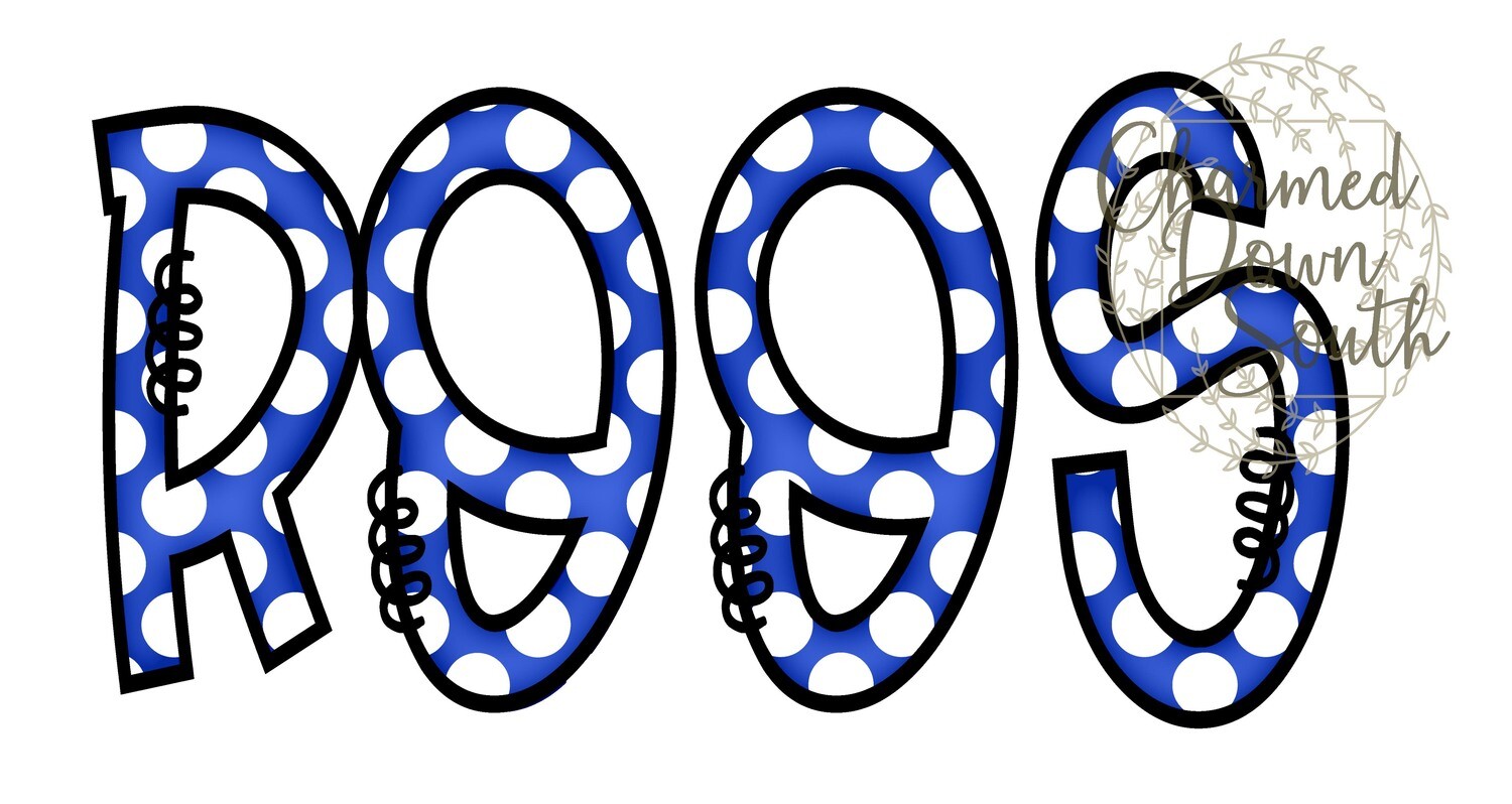 Doodle Mascot Roos Royal Blue Black Digital Design