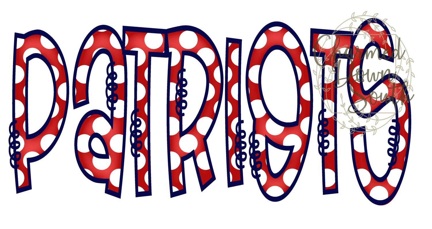 Doodle Mascot Patriots Red Navy Blue Digital Design