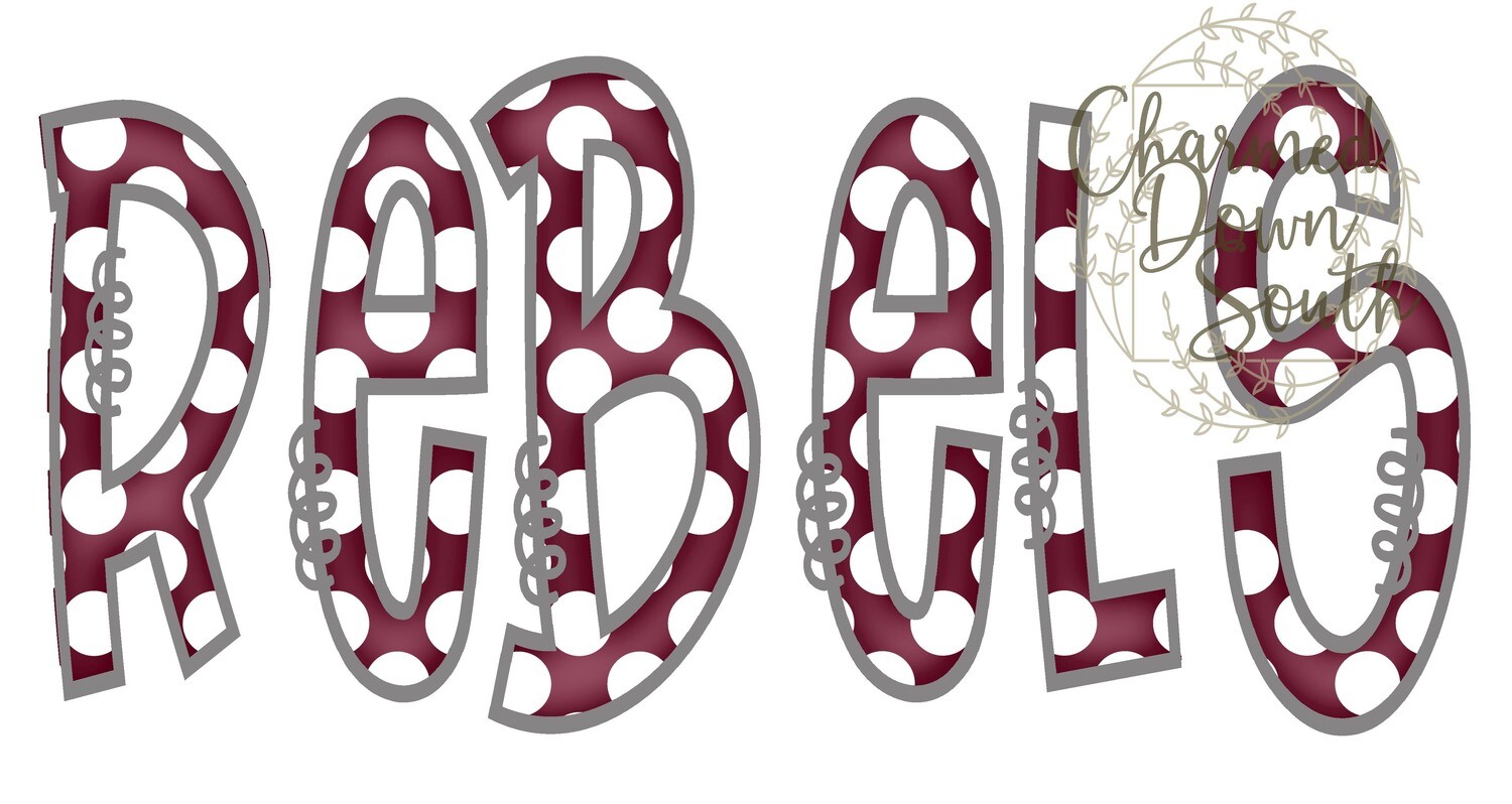 Doodle Mascot Rebels Maroon Grey Digital Design