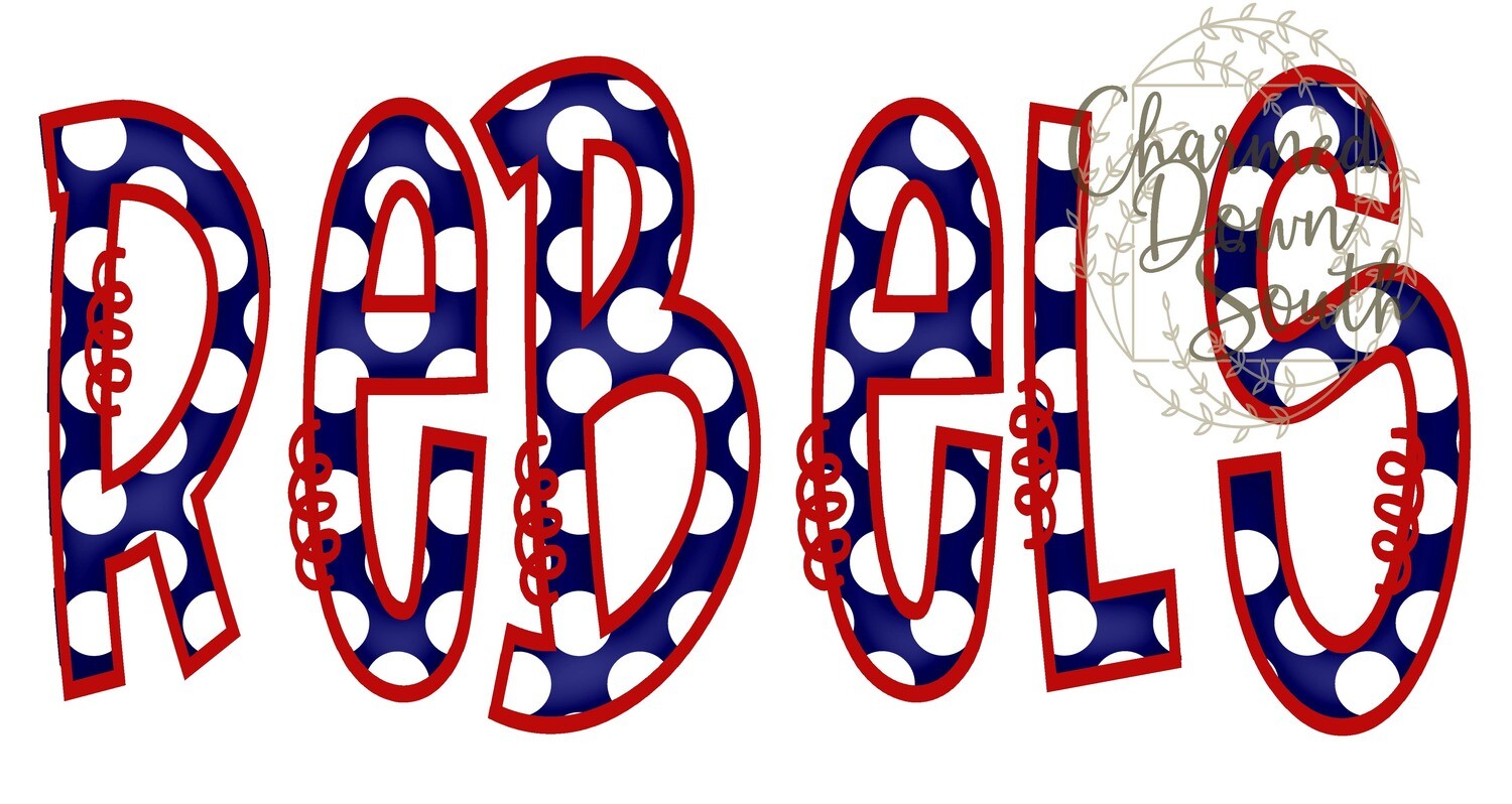 Doodle Mascot Rebels Red Navy Blue Digital Design