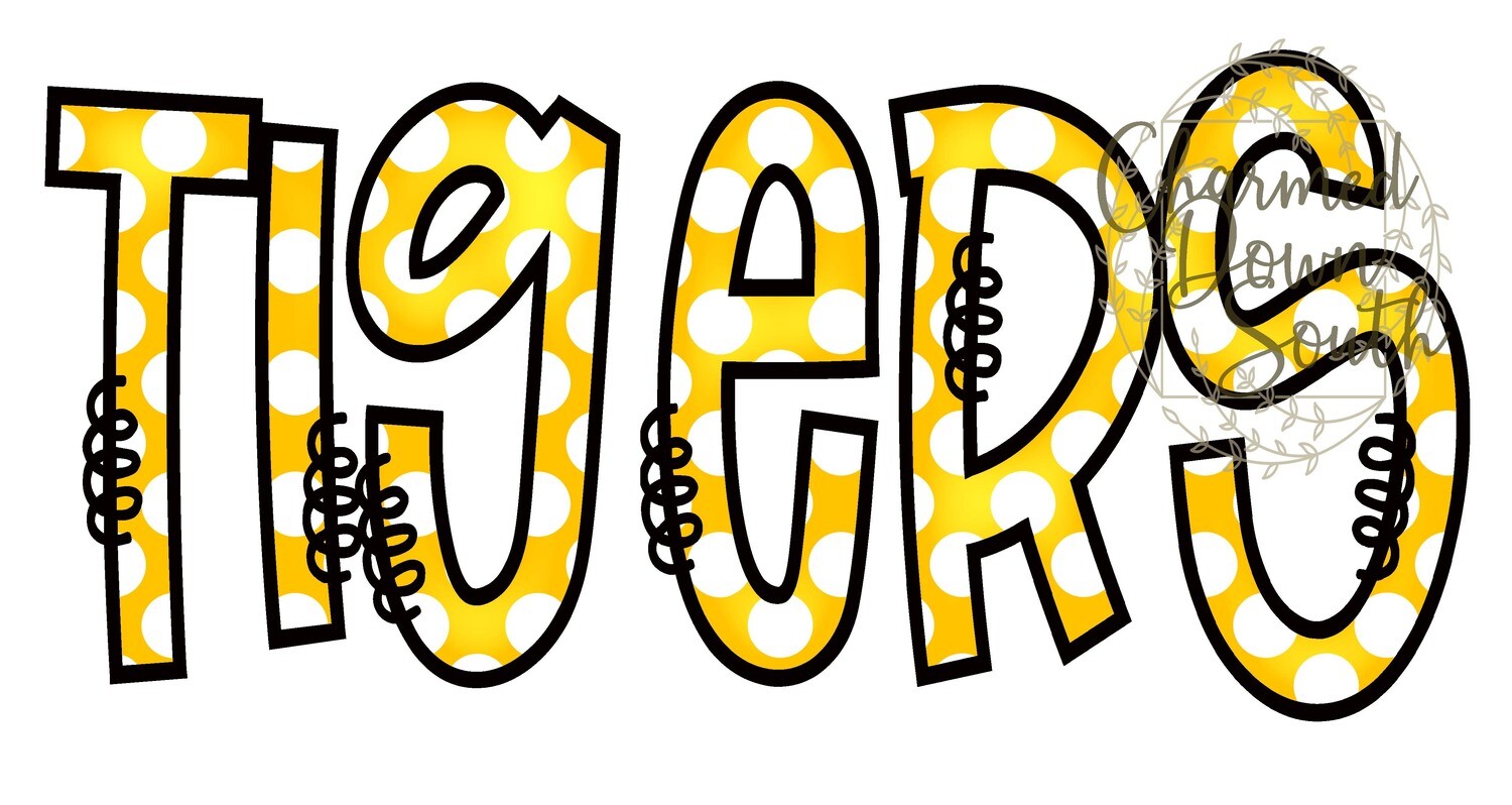 Doodle Mascot Tigers Athletic Gold Black Digital Design