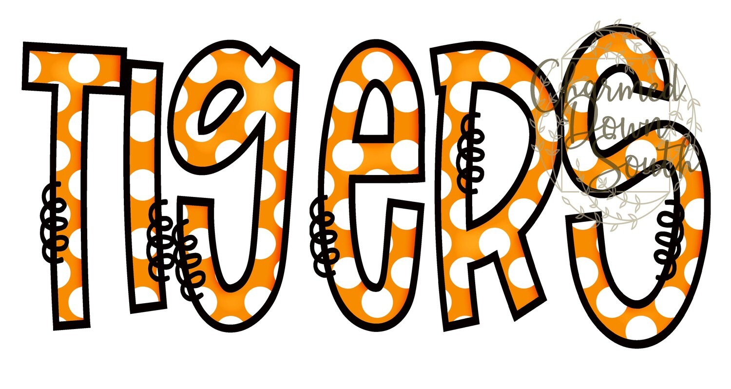 Doodle Mascot Tigers Orange Black Digital Design