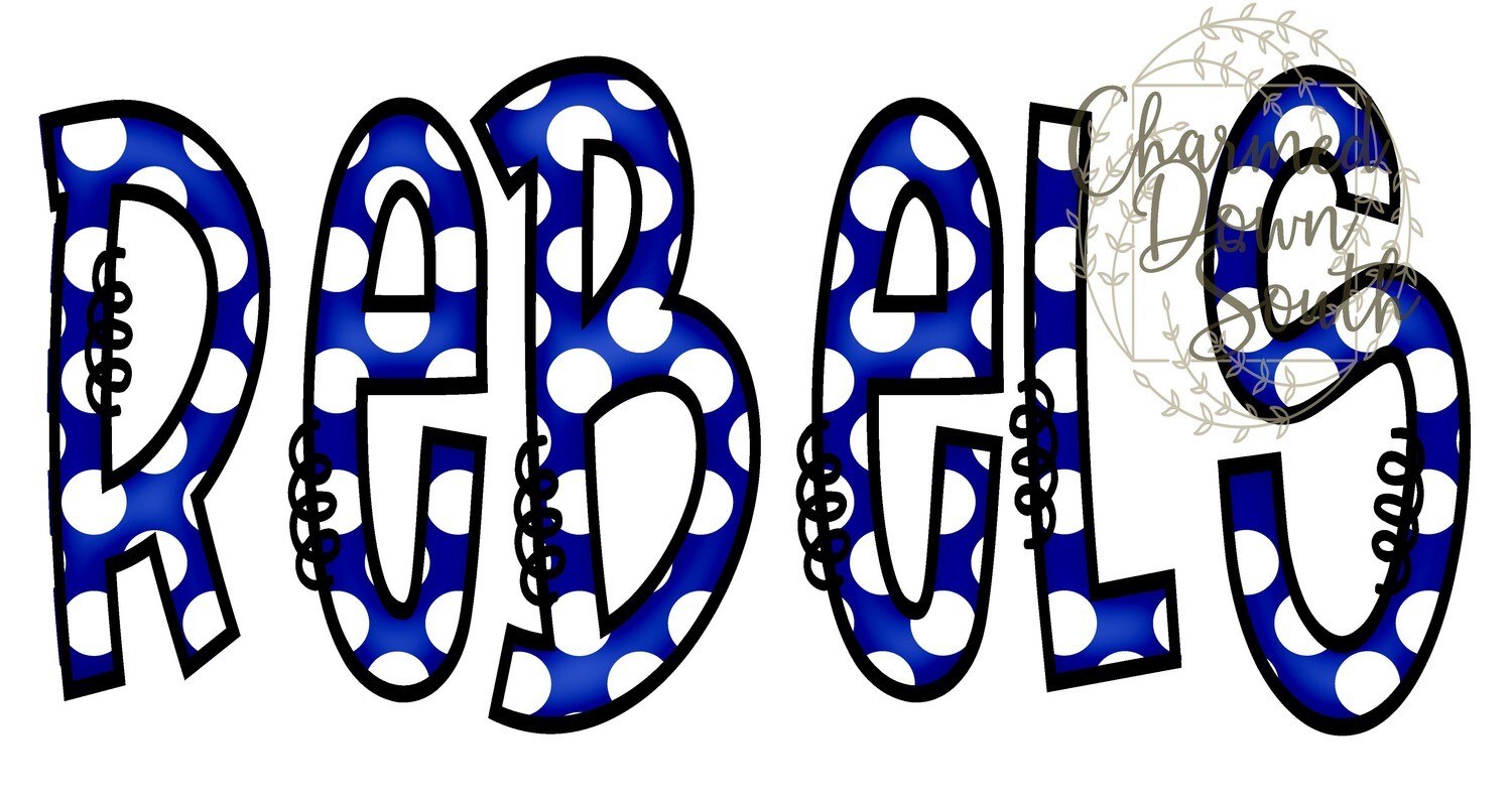 Doodle Mascot Rebels Royal Blue Black Digital Design
