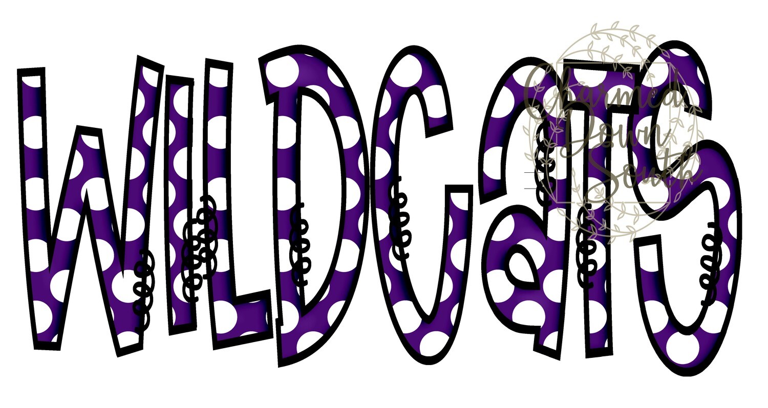 Doodle Mascot Wildcats Purple Black Digital Design