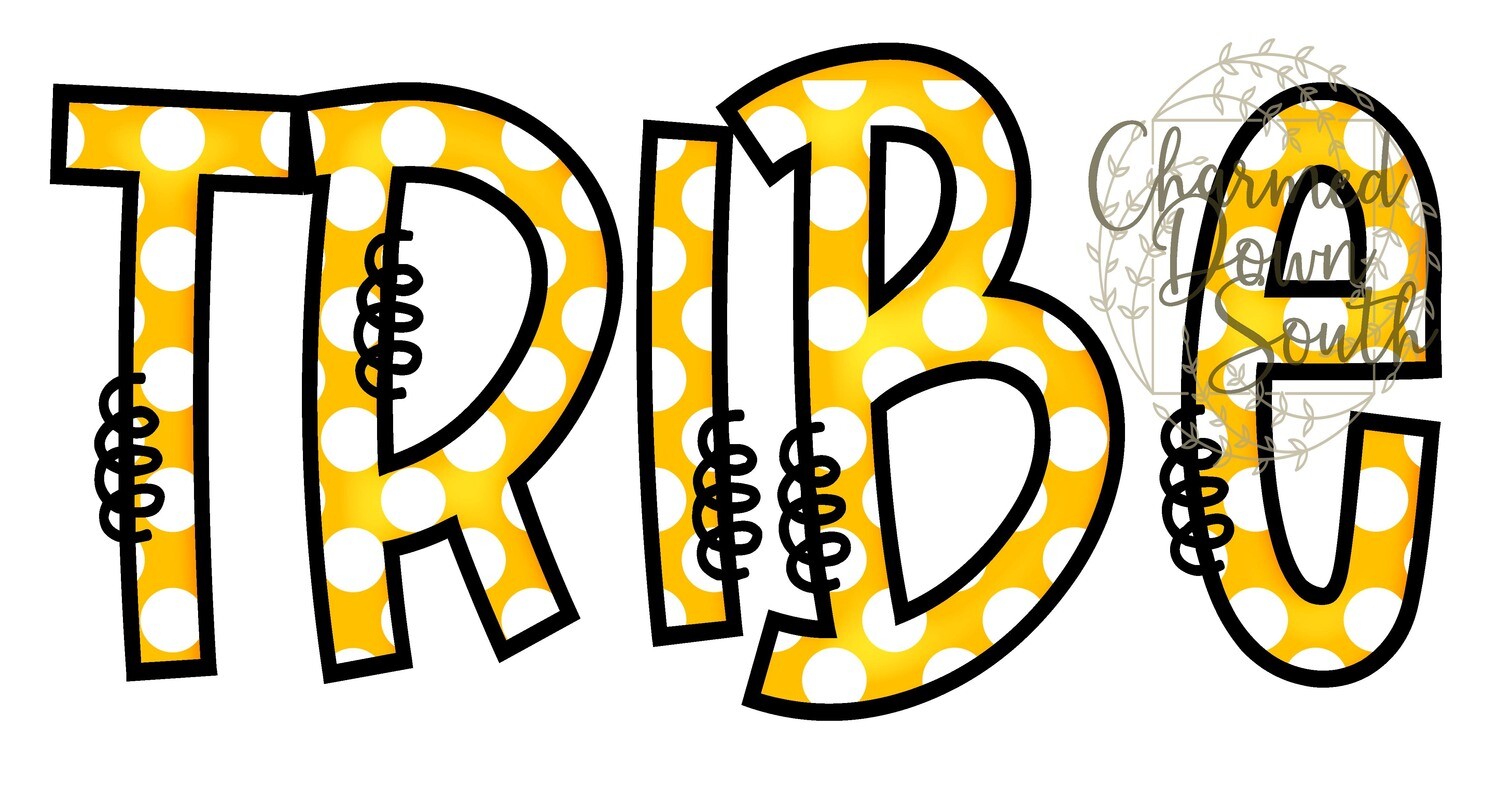 Doodle Mascot Tribe Black Athletic Gold Digital Design