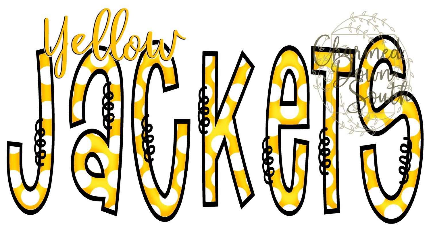 Doodle Mascot Yellow Jackets Black Athletic Gold Digital Design