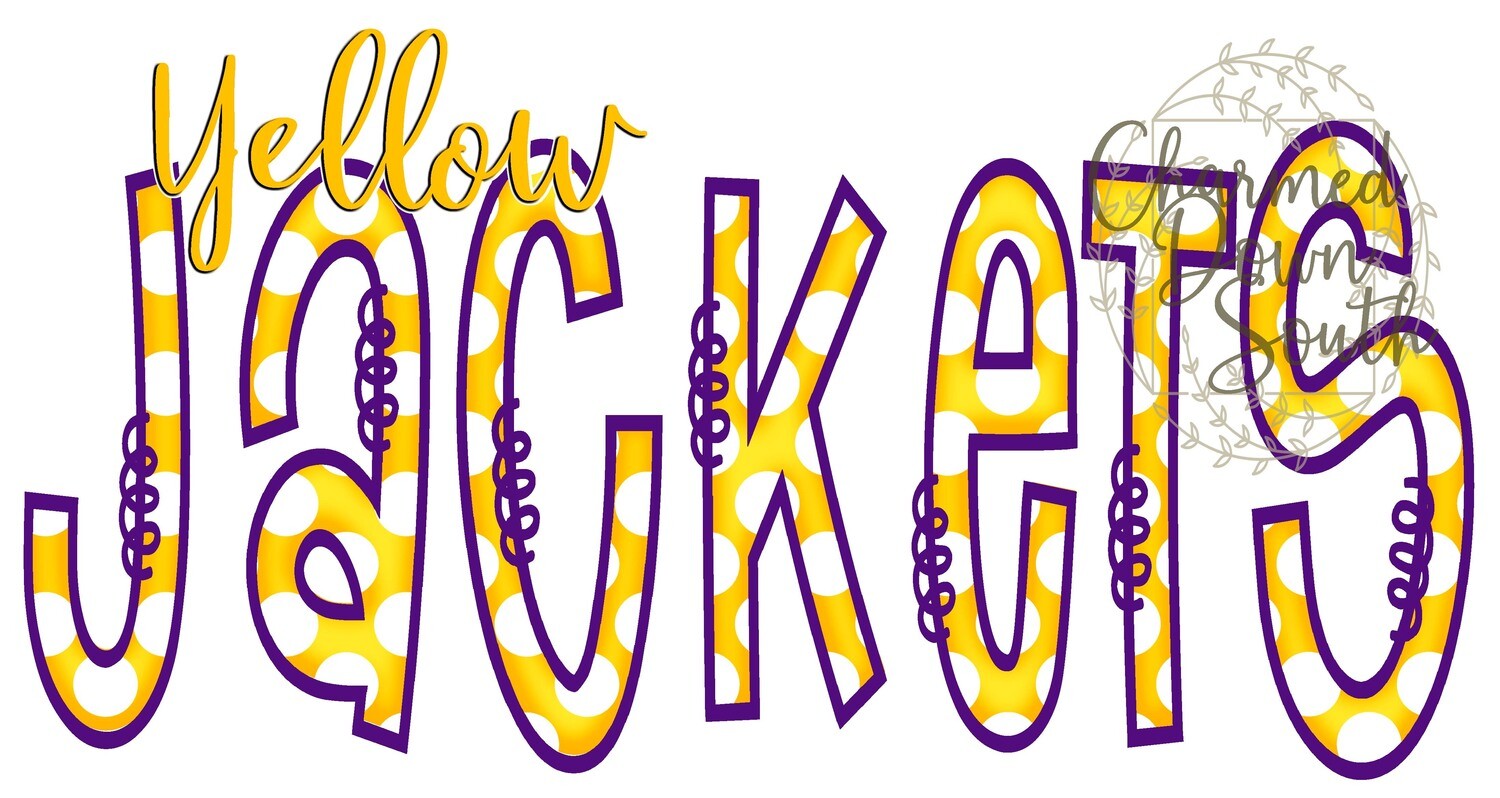Doodle Mascot Yellow Jackets Purple Athletic Gold Digital Design