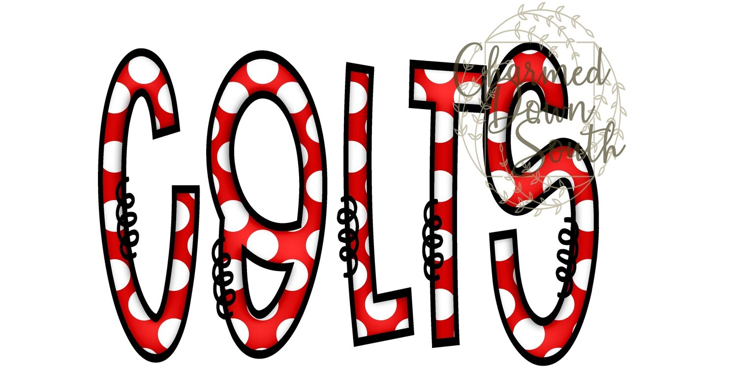 Doodle Mascot Colts Red Black Digital Design