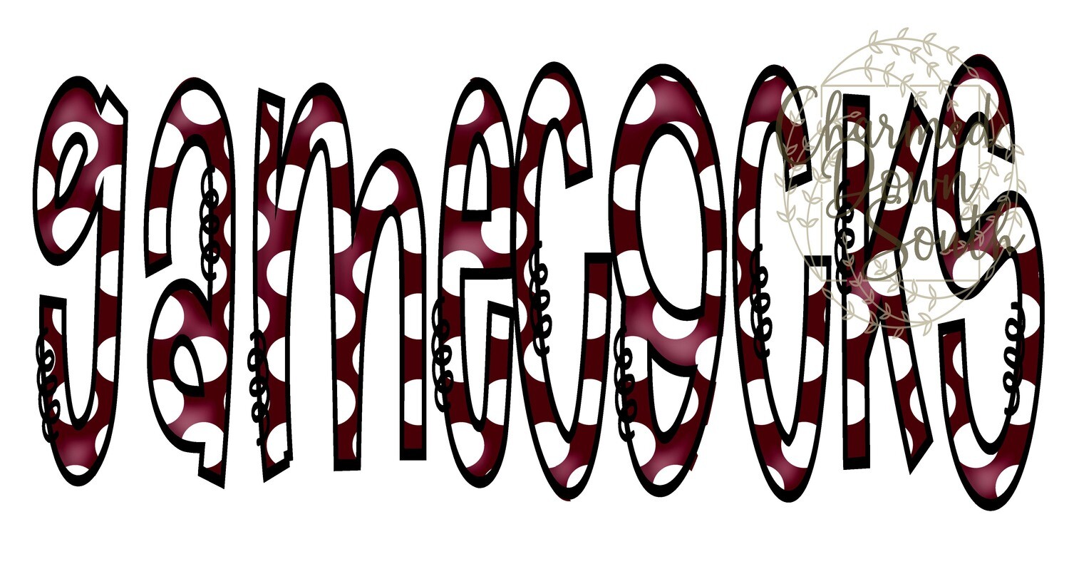 Doodle Mascot Gamecocks Garnet Black Digital Design