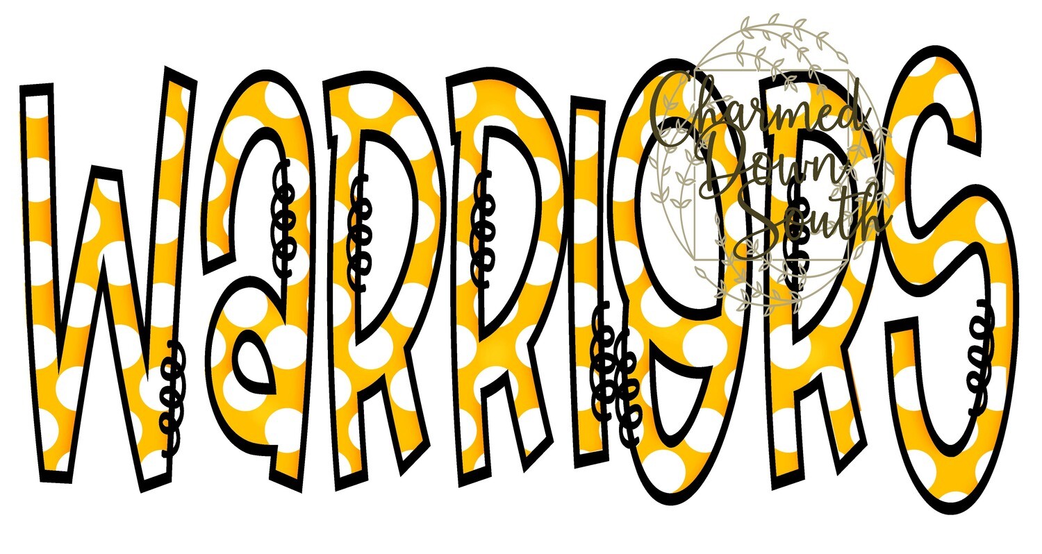Doodle Mascot Warriors Gold Black Digital Design