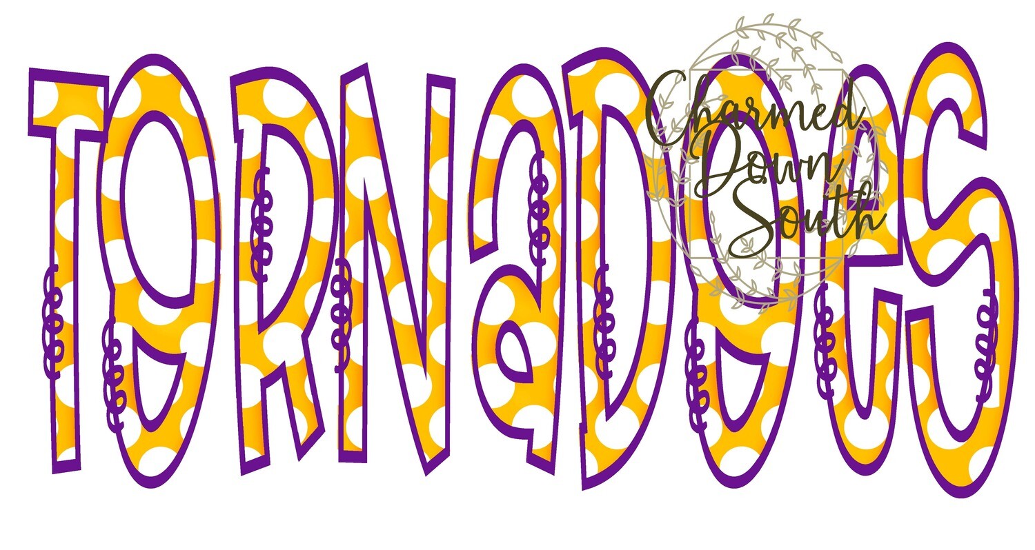 Doodle Mascot Tornadoes Gold Purple Digital Design