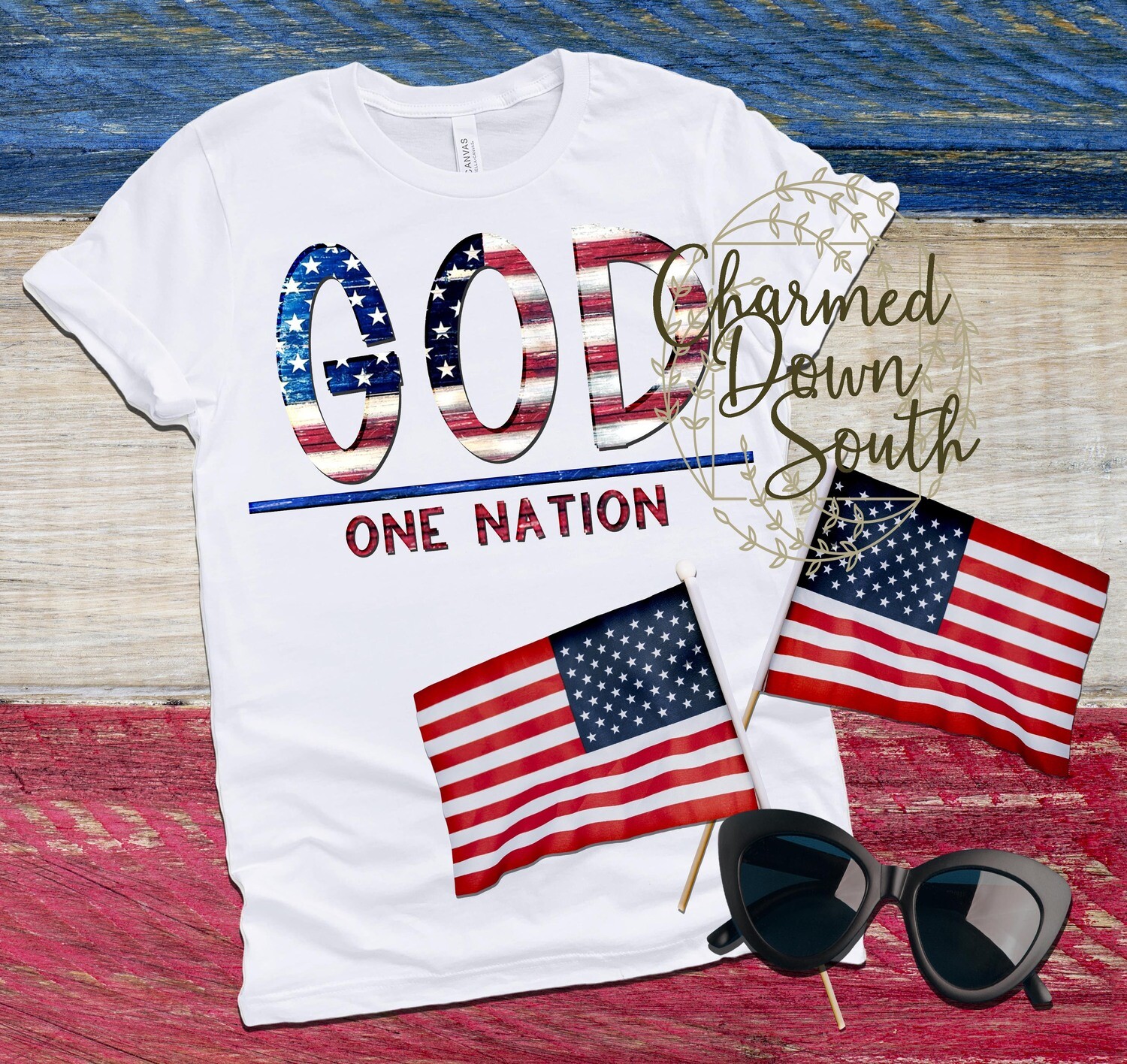 One Nation Under God Digital Design plus bonus UNBRANDED mock up