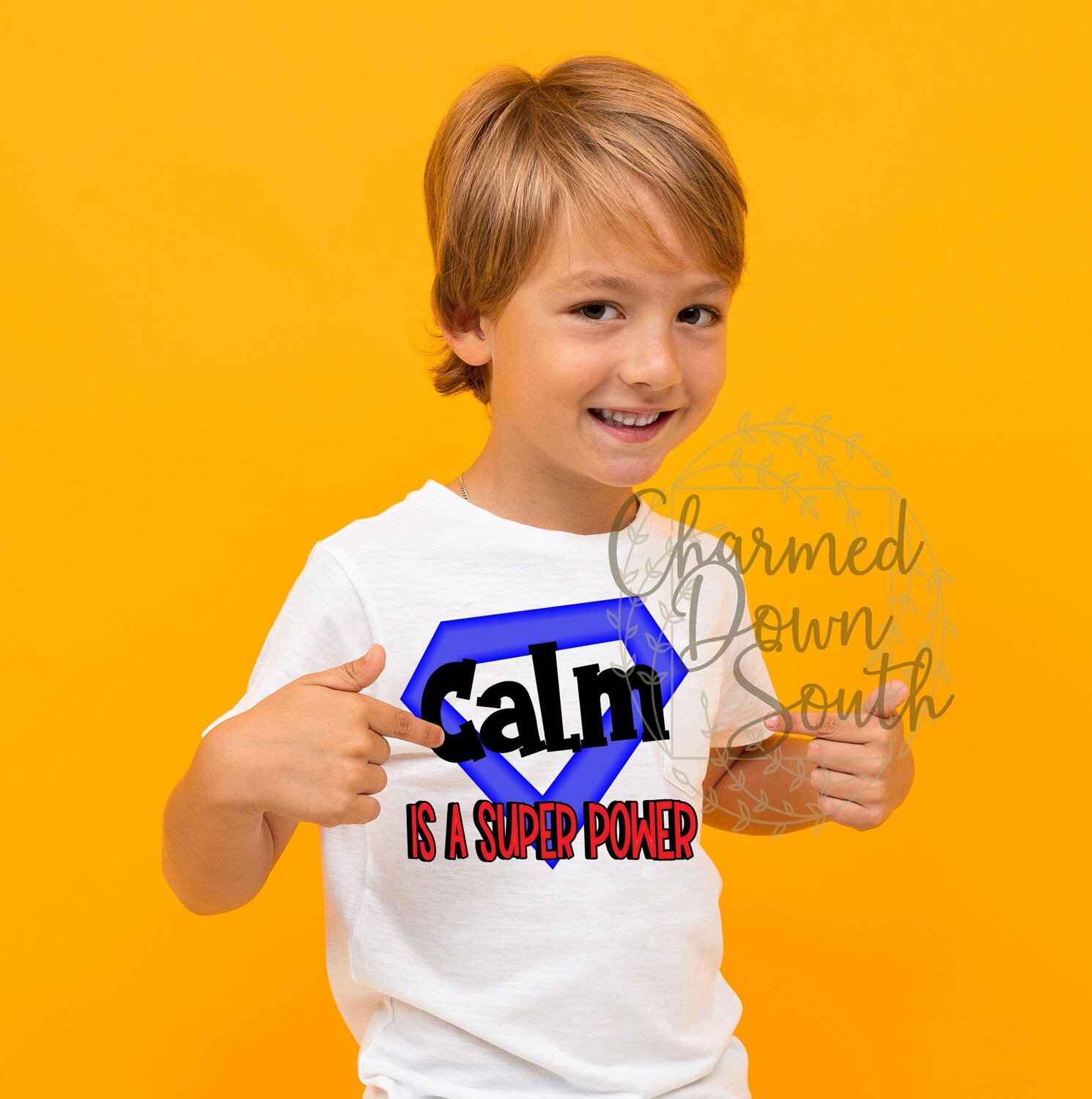 Calm in my superpower red blue Digital Design