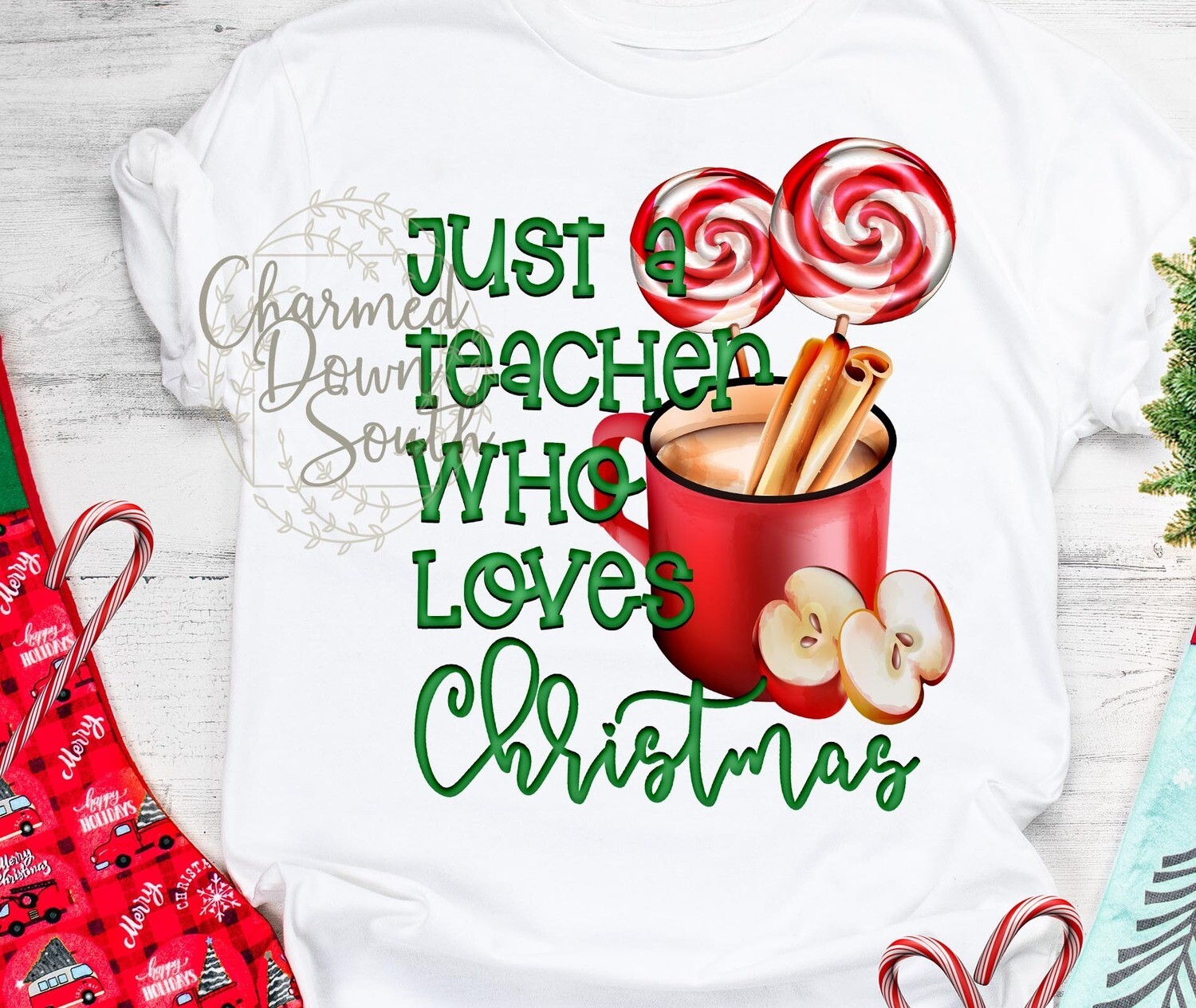 Just a Teacher Who Loves Christmas Digital Design