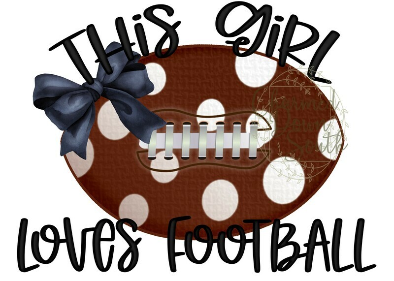 This girl loves football 15 colors Digital Design Bundle