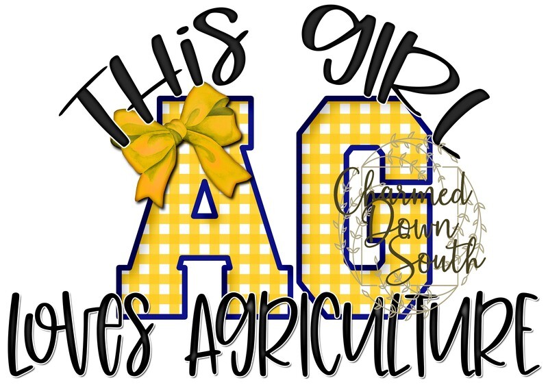 This girl loves Agriculture blue and gold 15 colors
 Digital Design Bundle