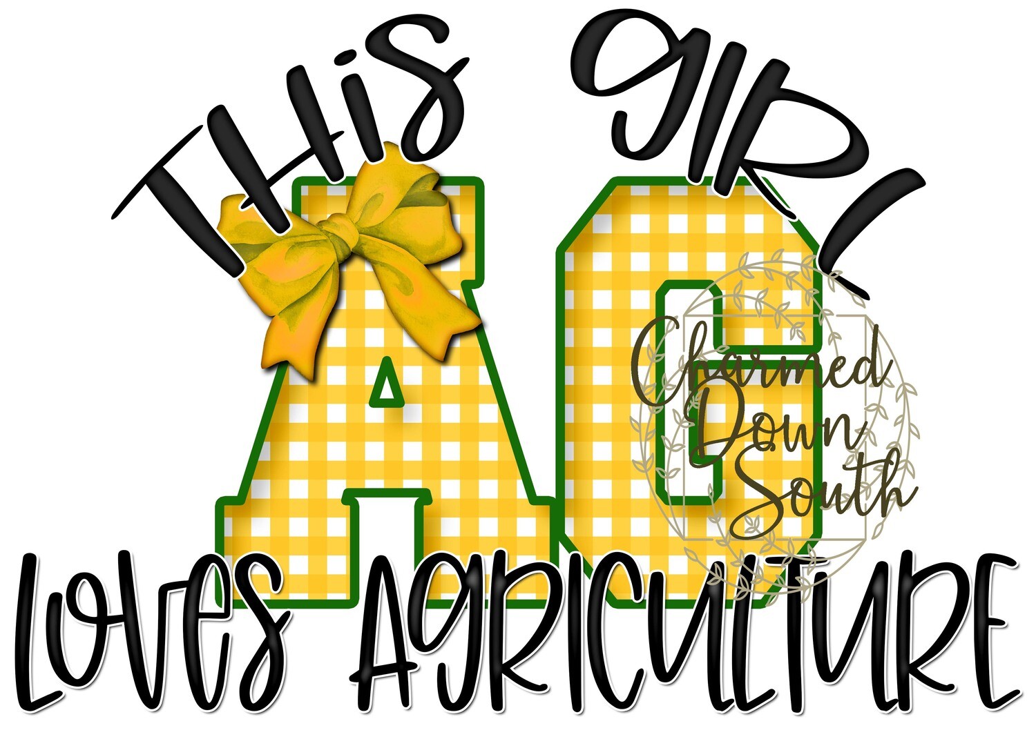 This girl loves Agriculture green and gold 15 colors Digital Design Bundle