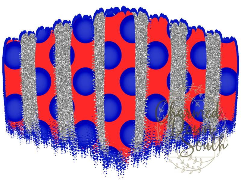 Blue/Red Gold Face Mask Background Digital Design