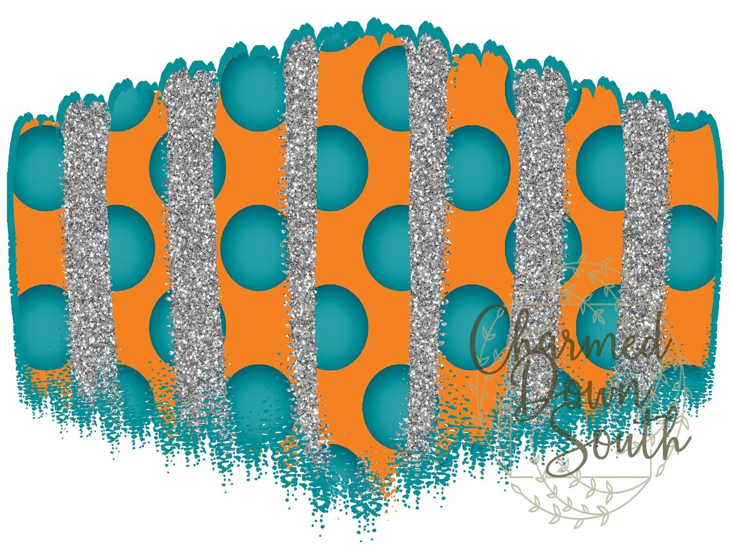 Turquoise/Orange Mask Background Digital Design