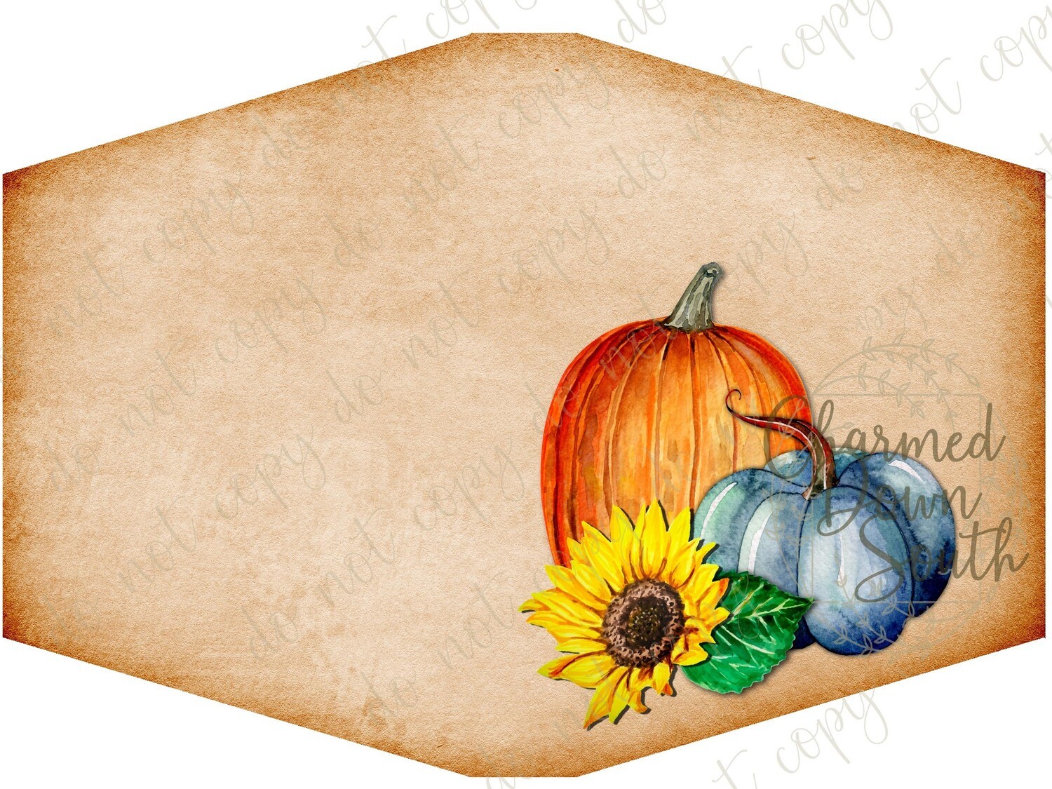 Fall Pumpkins Face Mask Digital Design