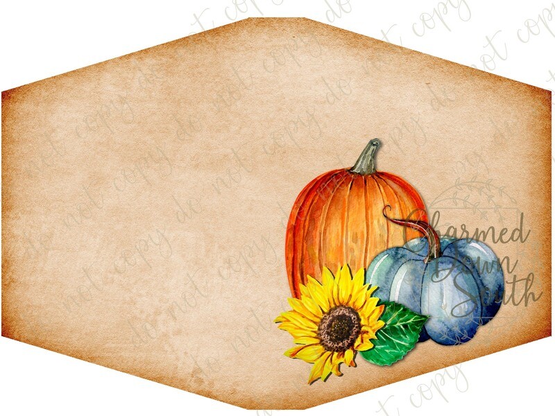 Fall Pumpkins Face Mask Digital Design