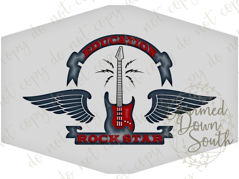 Education Rocks Face Mask Digital Design