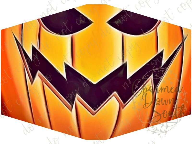 Scary Jack o Lantern Face Mask Digital Design