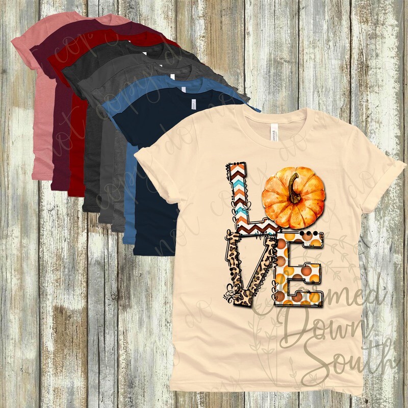 RTS Fall Stacked LOVE Adult Size plus free UNBRANDED mock up