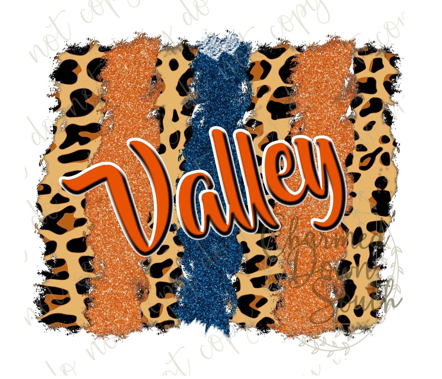 Cheetah Blue and Orange Valley Digital Design