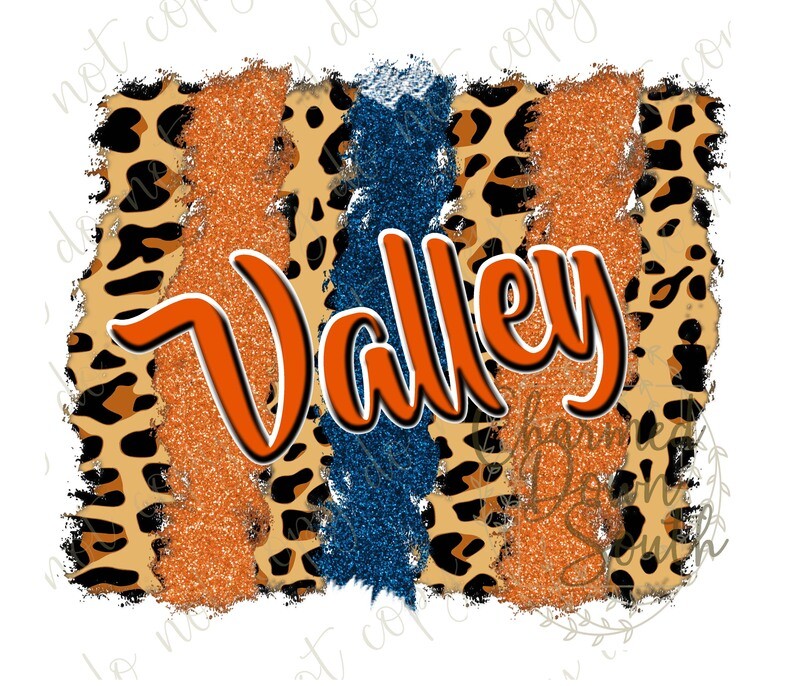 Cheetah Blue and Orange Valley Digital Design