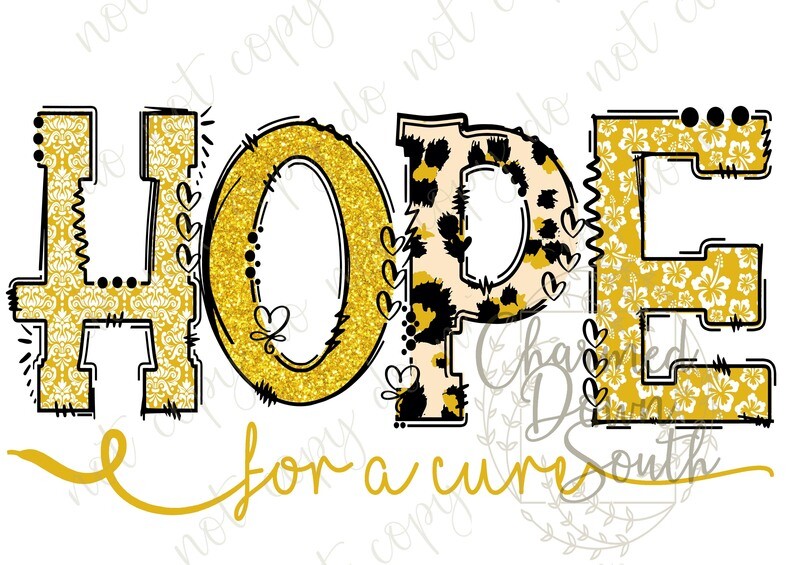 HOPE for a cure Gold Digital Design