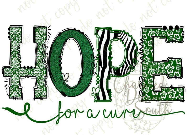 HOPE for a cure Green Zebra Digital Design