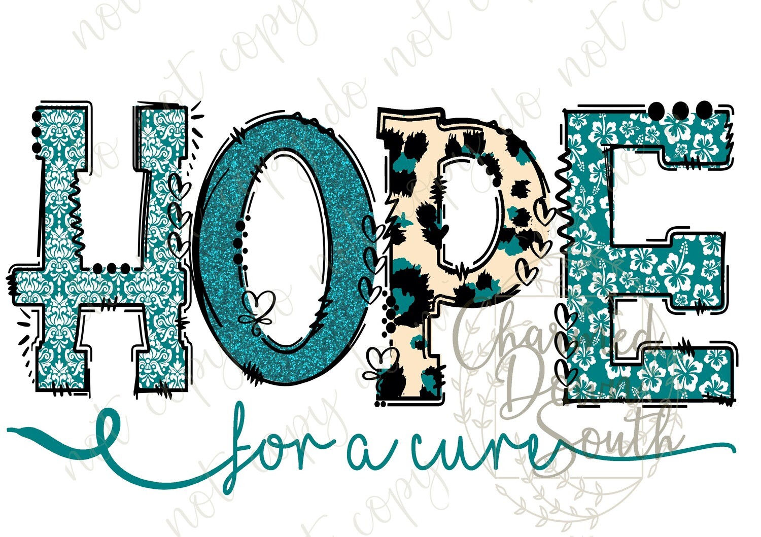 HOPE for a cure Teal Digital Design