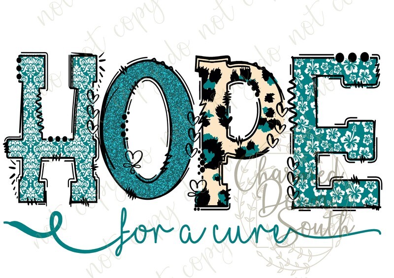 HOPE for a cure Teal Digital Design
