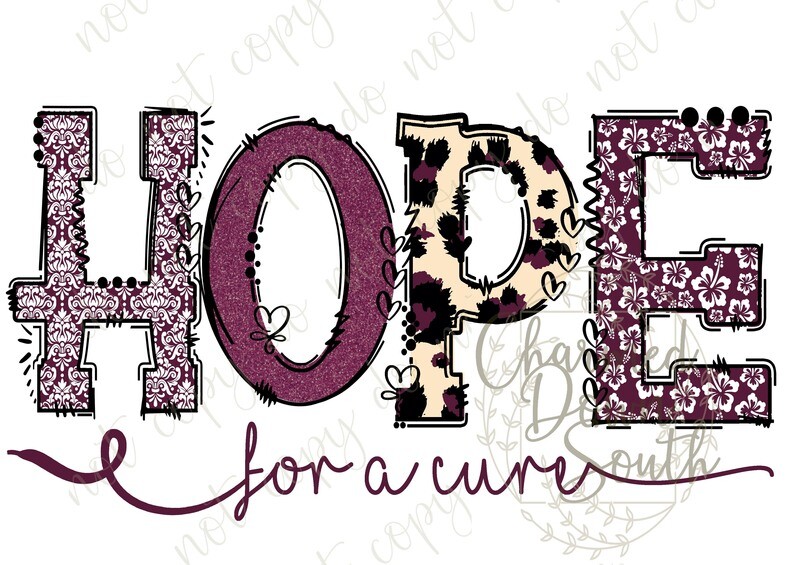 HOPE for a cure Maroon Digital Design