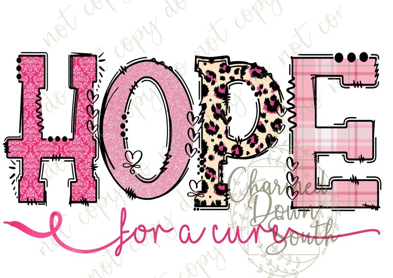 HOPE for a cure Pink/Leopard Digital Design