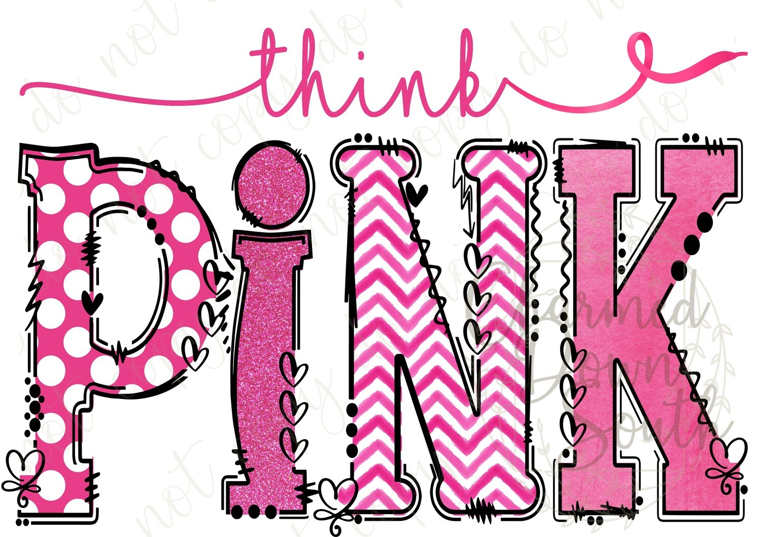 Think Pink Digital with Chevron Design