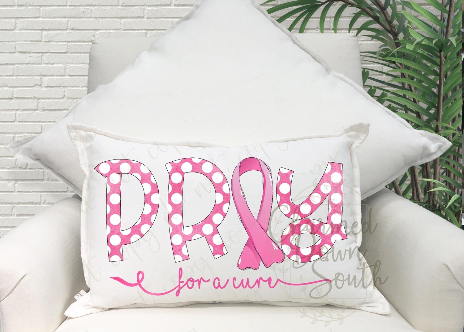 Pray for a cure with Pink Ribbon Digital Design