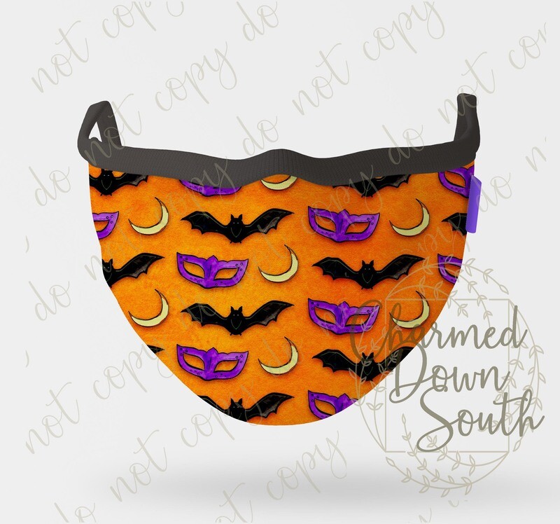 Bats and Masks Face Mask Digital Design