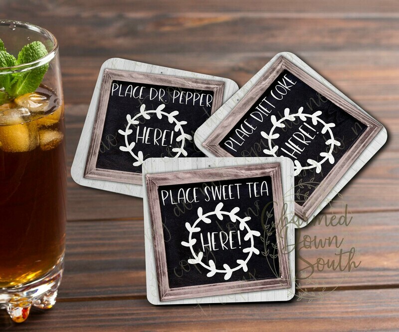 Place Drink Here Coaster Set (7 designs) Digital Design